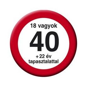   Kitűző számos, Sebességkorlátozó számmal, 40-es, 33787