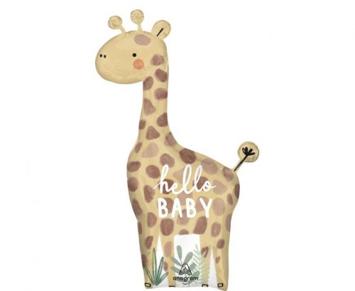 Óriás fólia lufi 42" 106cm - Hello Baby, zsiráf