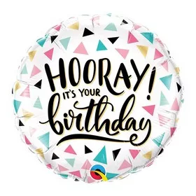   Szülinapi lufi 18" 46cm Hooray! It's your birthday