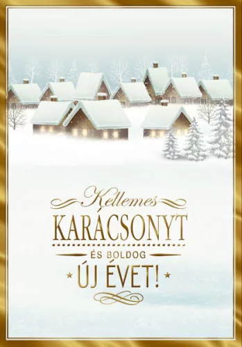 Karácsonyi képeslap méhsejt dekorral, borítékkal
