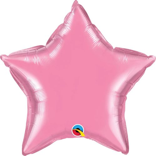 Egyszínű csillag fólia lufi 20" 50cm Rose, rózsaszín csillag 