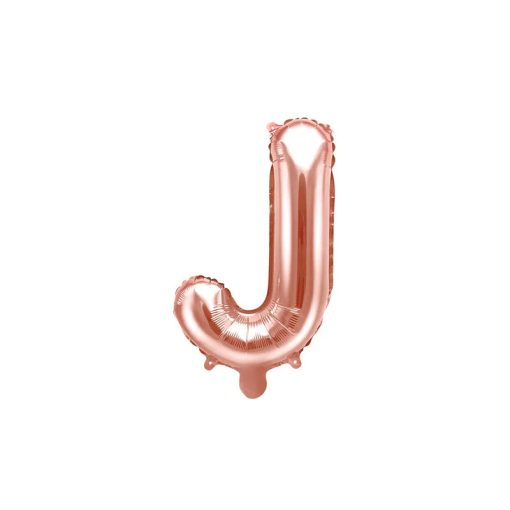 Betű lufi 16" 40cm rosegold fólia betű, J betű, levegővel tölthető