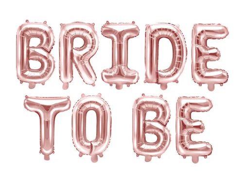Bride To Be felirat, fólia betűk, csak levegővel tölthető, 16"-es betűk, Rosegold