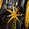 Egyszínű csillag fólia lufi 3D 16" 40 cm Arany csillag, csak levegővel tölthető