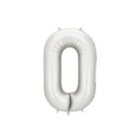   Számos lufi 34" 86cm óriás matt Ezüst szám, számjegy 0