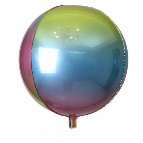 Fólia gömb lufi 16" 40cm Orbz, Ombre, szivárvány pastel, kód:7