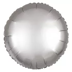 Egyszínű kerek lufi 18" 45cm Chrome Ezüst, Silver, 