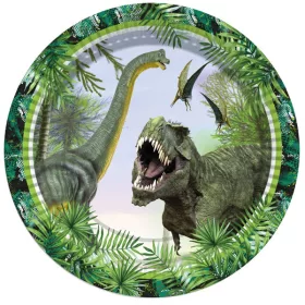 Papírtányér 23cm 8db Dinoszaurusz