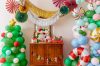 Karácsonyi fólia lufi, cukorka 35cm, 5db, levegővel tölthető