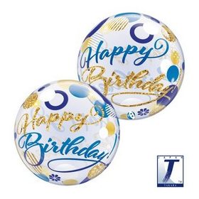 Szülinapi Bubbles lufi 22" 56cm Happy Birthday