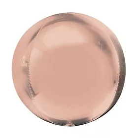 Egyszínű gömb lufi 16" 40cm Rosegold Orbz