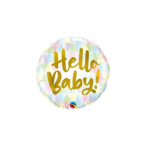 Fólia lufi babaszületésre 18" 45cm - Hello Baby, 88007, héliummal töltve