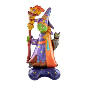  Halloween, fólia lufi, talpas, boszorkány, csak levegővel tölthető