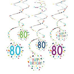 Happy Birthday függő dekoráció, Happy Birthday 80.