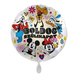 Szülinapi fólia lufi 17" 43cm Boldog szülinapot, Mickey Mouse