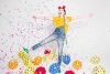 Konfetti ágyú, 80cm, színes téglalapokat kilövő