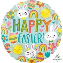 Fólia lufi 17" 43cm Happy Easter!, Boldog Húsvétot!, n4234901