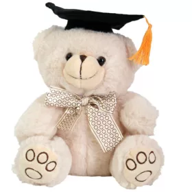   Plüss maci ballagásra, diplomaosztóra, 20cm, világosbarna