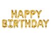 Happy Birthday felirat, arany 16" fólia betűk, csak levegővel tölthető