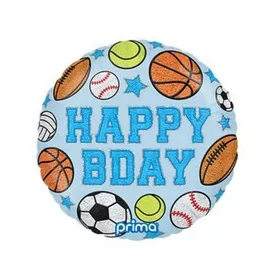 Szülinapi lufi 18" 45cm Happy Birthday, Sport