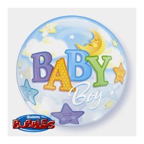 Mintás Bubbles lufi 22" 56cm Baby boy