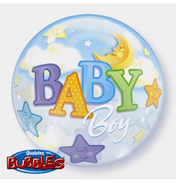Mintás Bubbles lufi 22" 56cm Baby boy Héliummal töltve, 23597