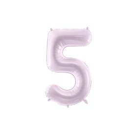   Számos lufi 28" 72cm óriás világoslila fólia szám, számjegy 5-ös