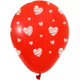 BALONEVI lufi, 12" 30cm, 8db/cs, Szives, Piros