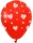 BALONEVI lufi, 12" 30cm, 8db/cs, Szives, Piros