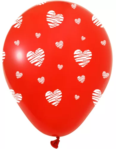 BALONEVI lufi, 12" 30cm, 8db/cs, Szives, Piros