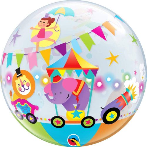 Mintás Bubbles lufi 22" 56cm Cirkusz