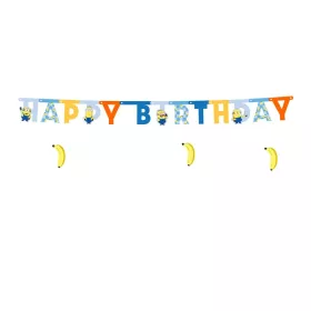 Betűfüzér Happy Birthday felirat, Minion, Gru, Minyon