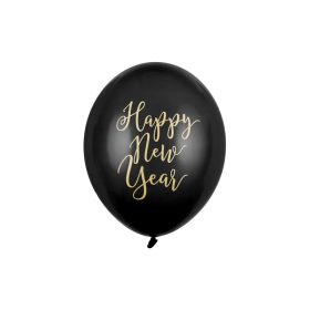   Szilveszter latex lufi 12" 30cm  6db Happy New Year szilveszteri lufi