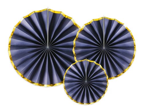 Rozetta dekoráció, 3db, Navy sötétkék legyeződekor