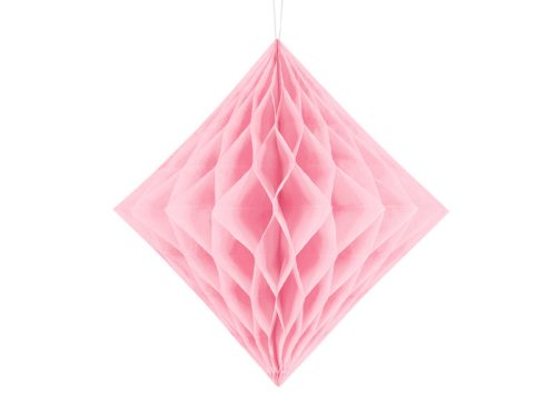 Méhsejt  lampion dekoráció, rózsaszín - 30cm, rombusz