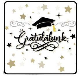 Ballagásra Hűtőmágnes, 7,5x7,5cm, Gratulálunk