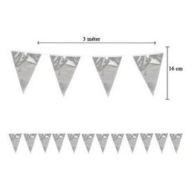 Zászlófüzér 3m, ezüst, 74701