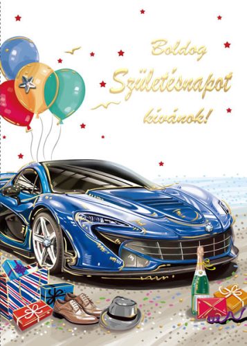 Cardex képeslap Boldog Születésnapot kívánok!, autós, borítékkal