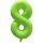 Számos lufi 34" 86cm óriás neon Zöld szám, számjegy 8-as, 