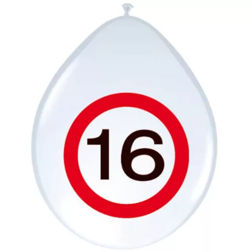 Szám, Számos lufi 11" 28cm 8db 16-os számmal, sebességkorlátozó
