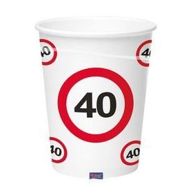   Papírpohár sebességkorlátozó 40-es számmal, 250ml 6db, 20772