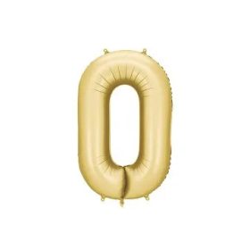   Számos lufi 34" 86cm óriás matt Arany szám, számjegy 0