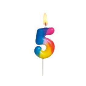 Herlitz Számgyertya szivárvány 5cm 5-ös
