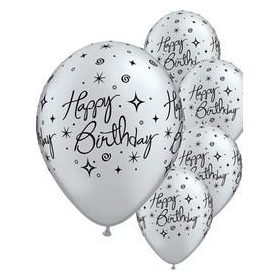   Szülinapi latex lufi 11" 28cm 6db Happy Birthday!, 17928