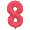 Számos lufi 34" 86cm óriás neon Piros (Rózsaszín) szám, számjegy 8-as, 