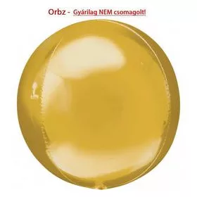 Egyszínű gömb lufi 16" 40cm Arany Orbz