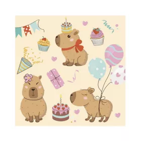 Szalvéta 33x33cm 20db Capybara