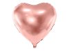 Egyszínű szív fólia lufi 18" 45cm Rosegold szív