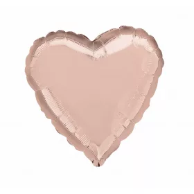 Egyszínű szív lufi 18" 45cm Rosegold szív