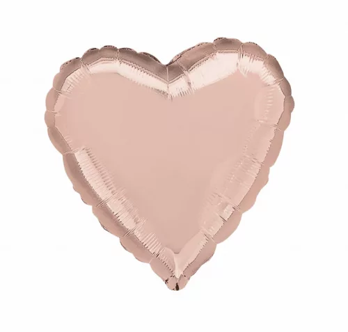 Egyszínű szív lufi 18" 45cm Rosegold szív